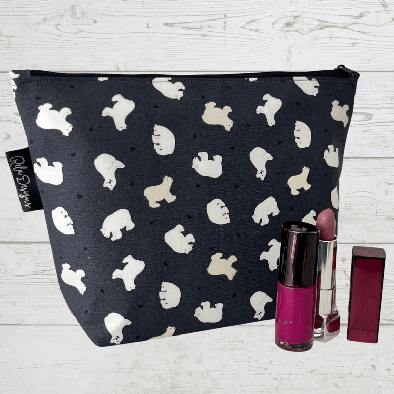 Makeup bags polar bears black 