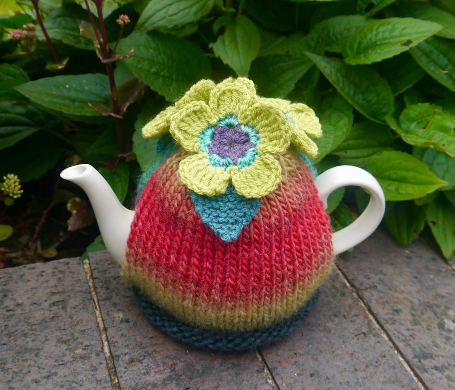 Bright Floral Tea Cosy, Rainbow Tea Cozy