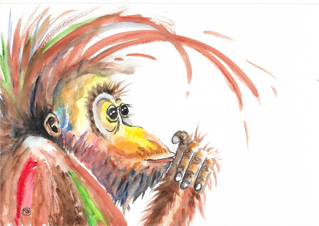 Orangutan Monkey. Original painting
