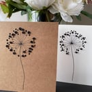 Handcrafted Wire and Ink Allium Seed head Card