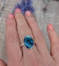 Sterling Silver Blue Paua Shell Ring - UK Size P - JBJ4025 - Image 4