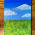 Field With Clouds - Acrylic Painting