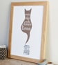 A Cat Makes A House A Home Art Print Unframed - Image 4