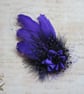 Purple and Black Feather Dark Regency Style Headpiece Fascinator