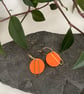 Orange polymer clay and brass earrings  - Image 2