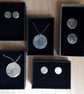 Silver Full Moon Earrings - Circle Studs - Image 4