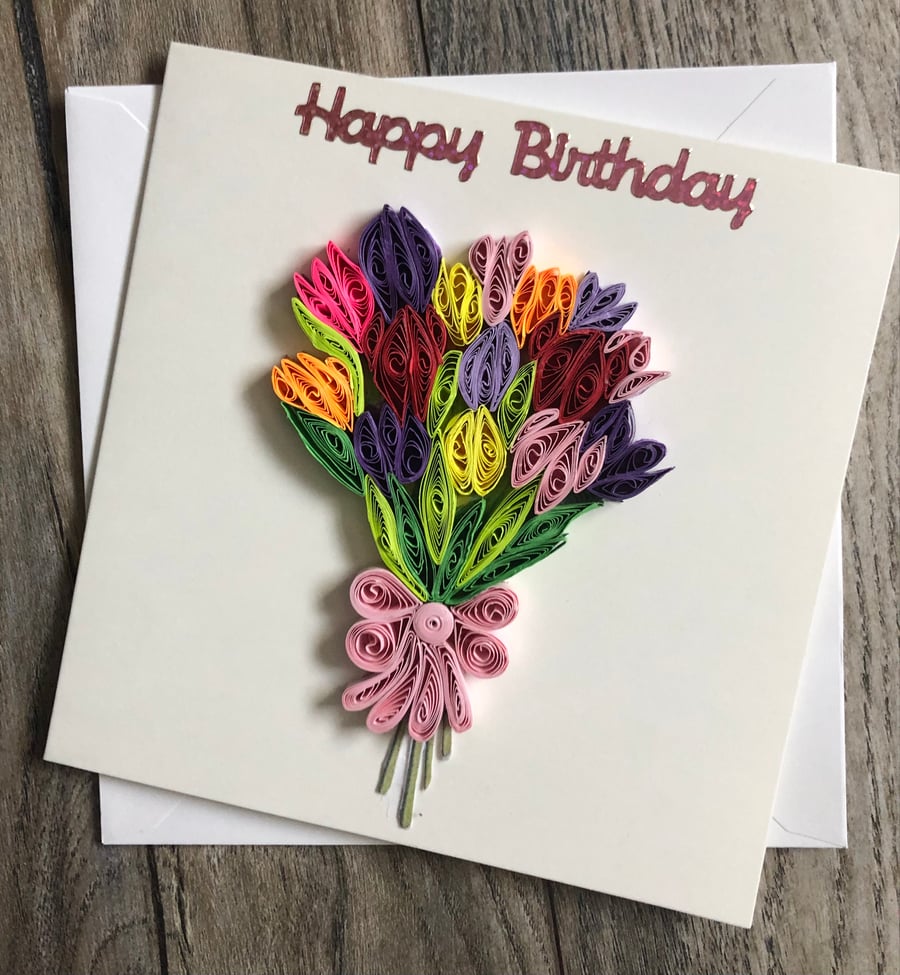 Stunning handmade quilled bouquet 