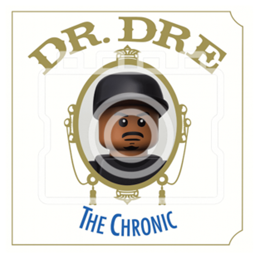 LEGO-Inspired Dr. Dre – "The Chronic" 5x5" Print Mounted for 9x9" Frame