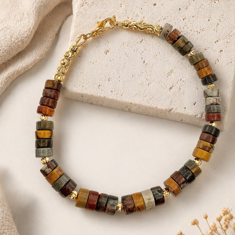 Dainty Picasso Jasper Bracelet,