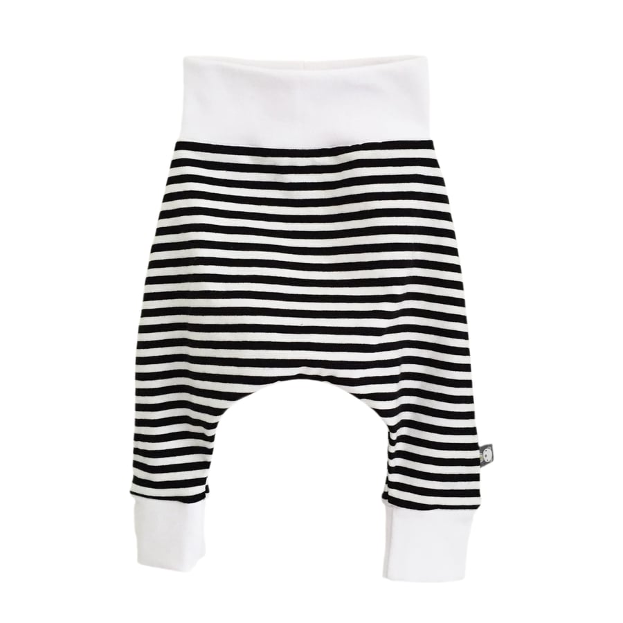 Baby HAREM PANTS Relaxed Trousers Navy Blue & White STRIPES Gift Idea BellaOski