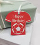 Football Shirt Gift Tag with Silk Ribbon – Handmade Sports Gift Tag - Image 4