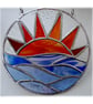 Sunset Sea Stained Glass Suncatcher Handmade - Image 2