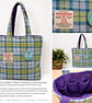 Handmade Harris Tweed® Shoulder Bag with Rare Handmade Ceramic Bee Button 