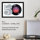 50th Birthday, framed UK No.1 Vinyl Record