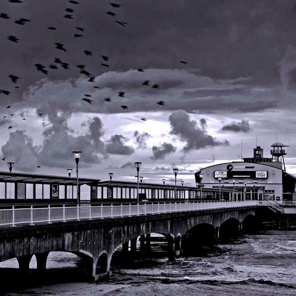 Bournemouth Pier And Beach Dorset England Photograph Print