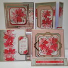 Pretty Poinsettia - Set of 4 contemporary Christmas Cards
