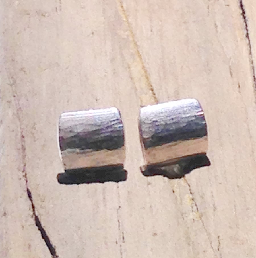 Sterling Silver Textured Stud Earrings - UK Free Post