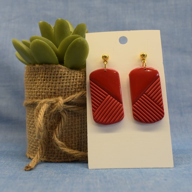 Deep Geometric Textured Earrings