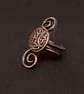 Handmade Copper Ring with Embossed Viking Button – Rustic Unisex Statement Ring - Image 6