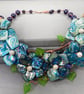 Multicoloured Shell Pearl Flower Floral Bib Necklace - Image 4
