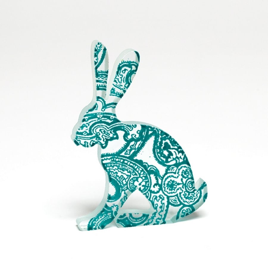 Paisley Hare Glass Sculpture