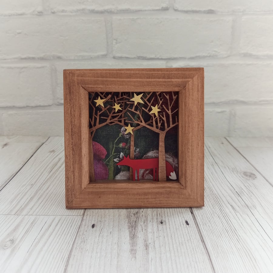 Fox in the Forest Diorama, Enchanted Forest Shadow Box