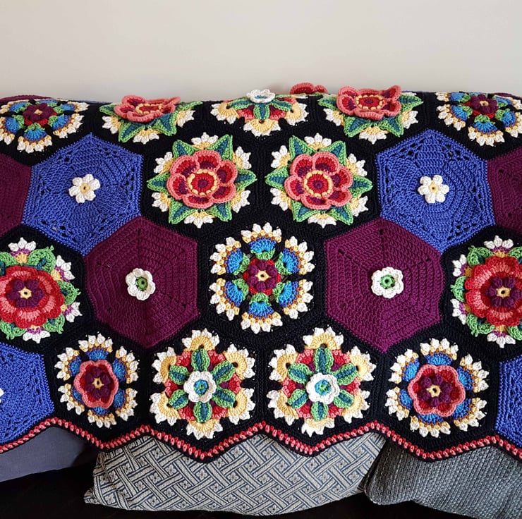 Frida’s Flowers Crochet Blanket Folksy