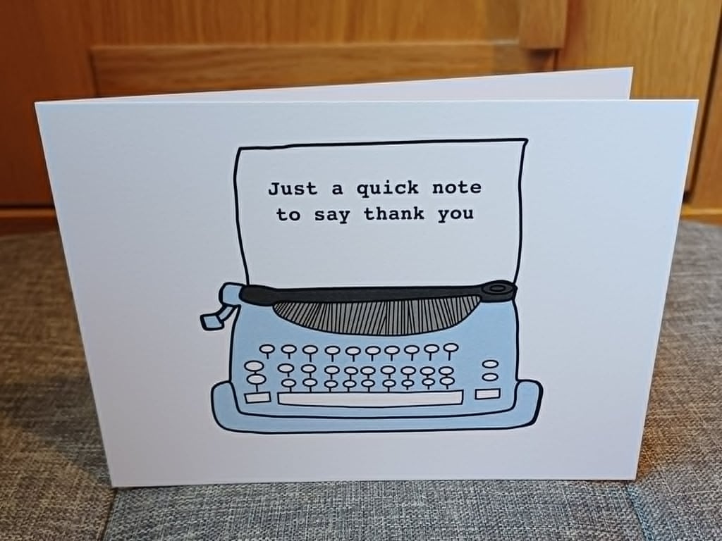 A6 Typewriter Thank You Greeting Card
