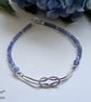 Tanzanite Heavy weight Sterling Silver Celtic Love Knot Sterling Silver Bracelet