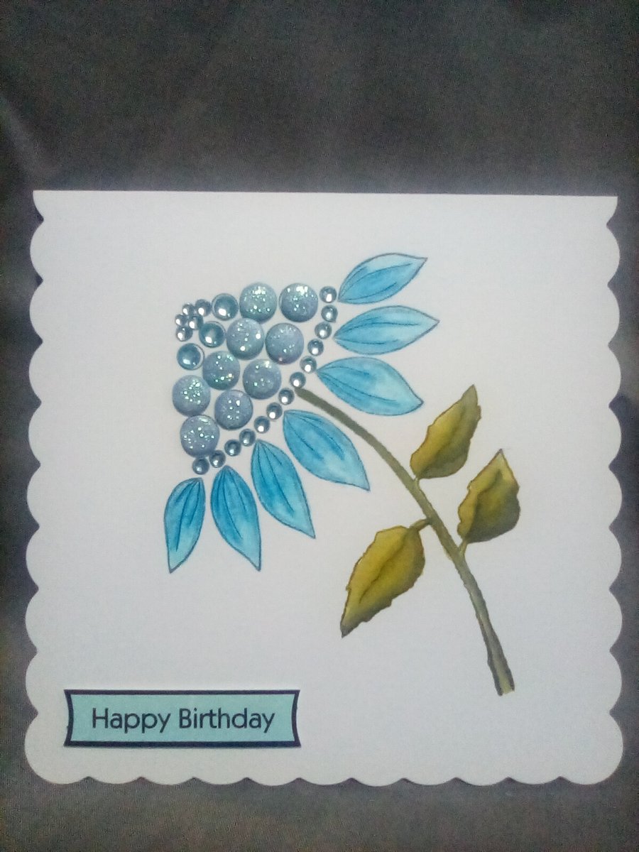 A beautiful unique floral watercolour handmade birthday card