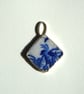 Victorian blue and white pottery pendant