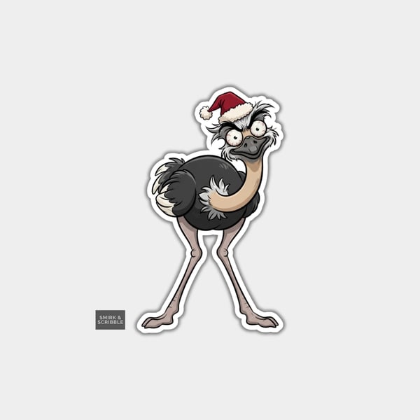 Unique Funny Christmas Sticker Xmas Decal For Adults - Weird Emu