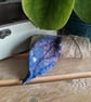Felted leaf brooch : blue and pink - Image 1