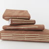 Set of 4 handmade suede leather journals 