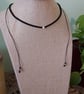 Delicate Black Beaded Necklace with Star or Crystal Pendant. - Image 2