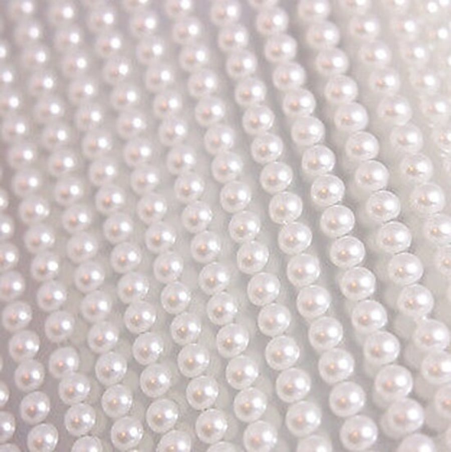 800 x Self Adhesive Pearls 5mm Beautiful Small Round WHITE Pearl Stick On Adhesi