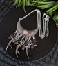Gothic Raven Crescent Moon Necklace Witchy Crow Bib Necklace - Image 2