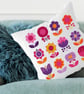 061A - Cross Stitch Cute Patchwork Spring Retro Flowers Greens and Blues Pattern - Image 4
