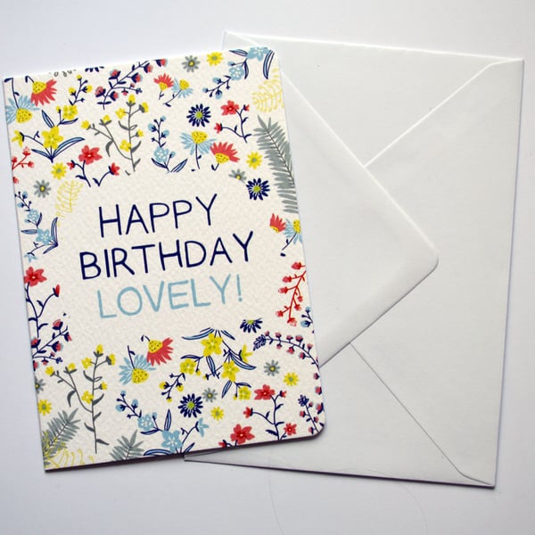 Floral Happy Birthday Card