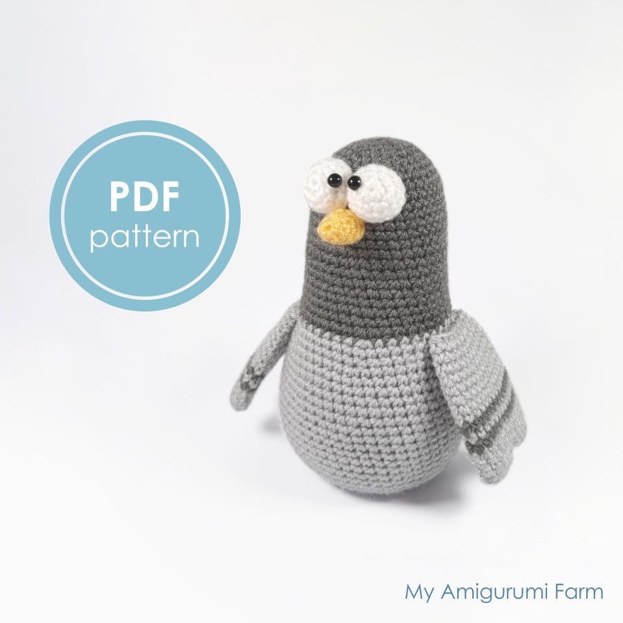 PATTERN: crochet pigeon pattern - amigurumi pigeon pattern - bird