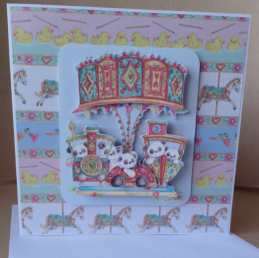 Fun Fair Carousel Ride 3D card