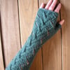 Green long lace wrist warmers