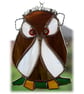 SOLD Owl Suncatcher Stained Glass Handmade Bird Too Wit Too Woo 020 - Image 3