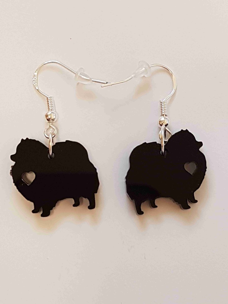 I love Pomeranian's Dog Earrings - Acrylic