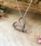 Handmade Silver Love Heart Twig Necklace - Image 2