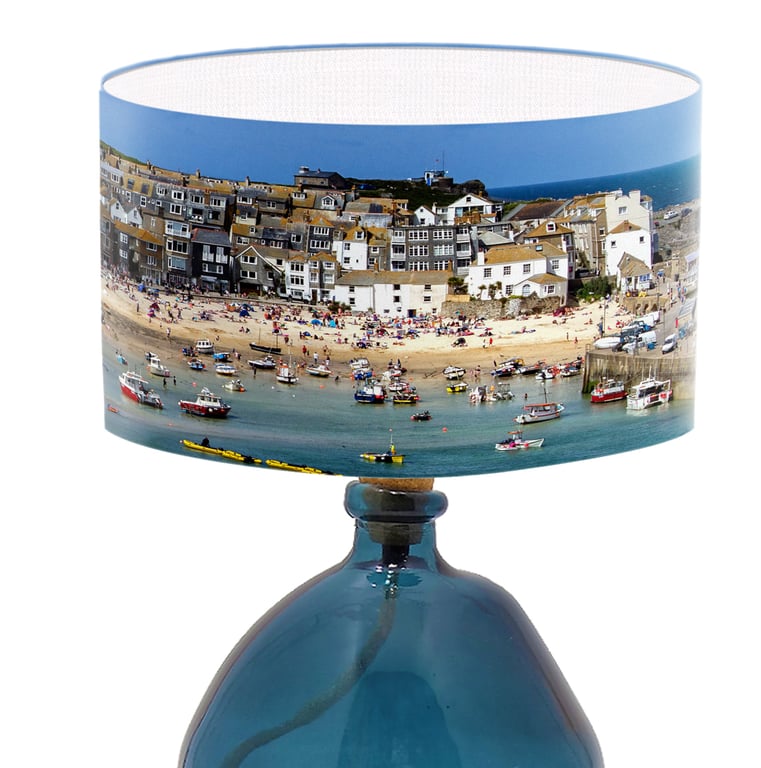 Photographic Lampshade, St Ives, Cornwall, Coastal Lamp Shade, Contemporary lamp