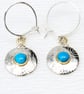 Round contemporary handmade opal earrings, drop earrings, choice of stones, sml. - Image 6