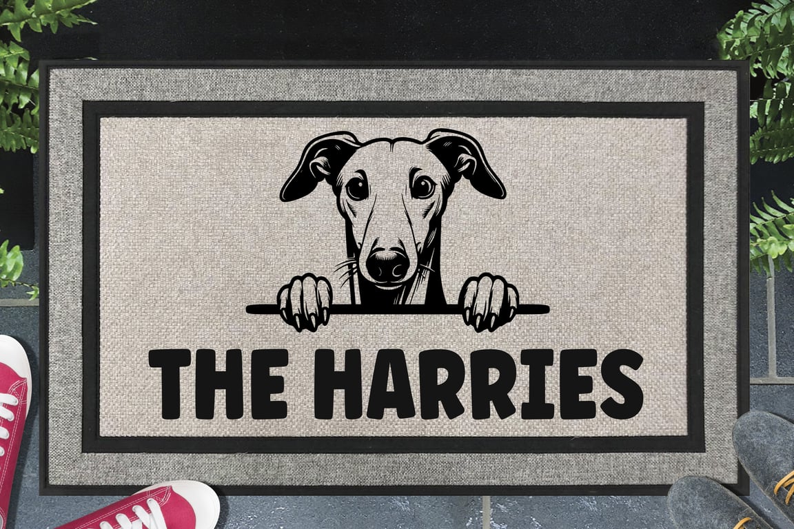Whippet Dog Door Mat No.1 - Personalised Whippet All Weather Doormat - 45x70cm 