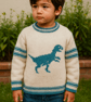 Knitting Pattern for a Velociraptor on a Sweater.  Digital Pattern - Image 1