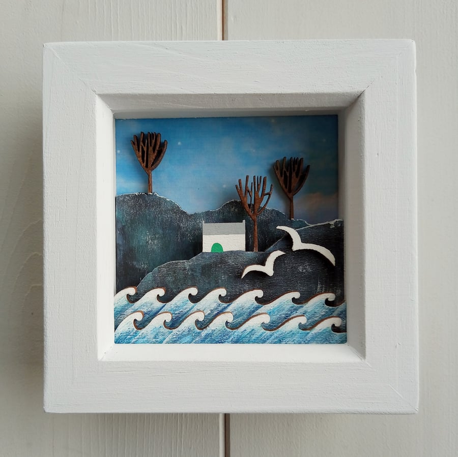 Achmelvich Bay Diorama, Nautical Shadow Box, Coastal Picture